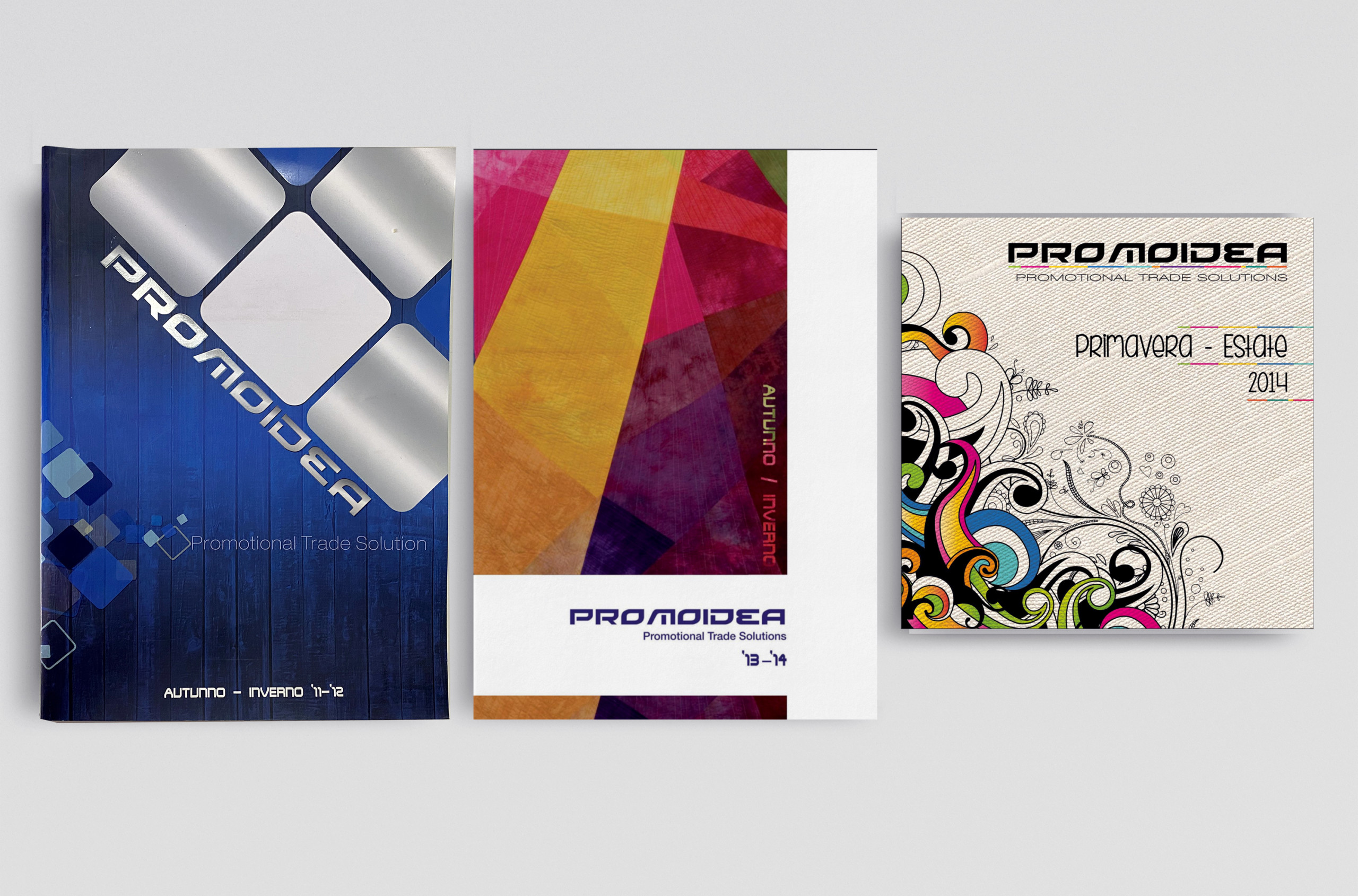 Progettazione grafica e pre stampa cataloghi promozionali Promoidea. Shooting oggetti promozionali e post produzione.